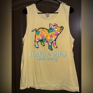 Southern Trend Comfort Colors Yellow Tank Top